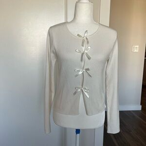 Altar'd State Cream Bow Detail Blouse